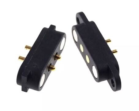 4p Magnetische POGO Pin Connector 2A Pitch 2.8mm Voor Flange PCB Solder Panel Mount